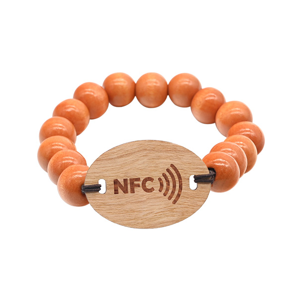 NFC珠子木卡RFID非標木卡木珠木頭珠子手環(huán)定制
